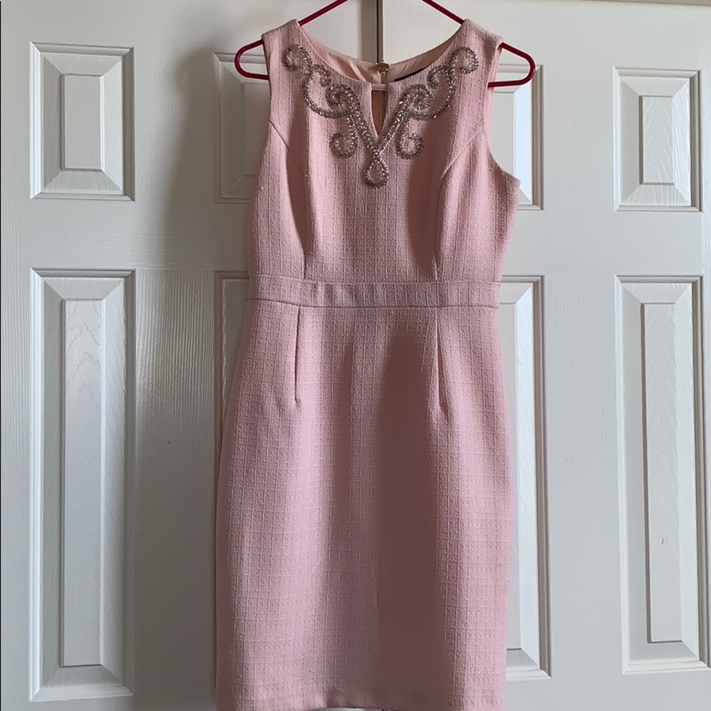 Ellen Tracy light pink tweed dress - Picture 2 of 6